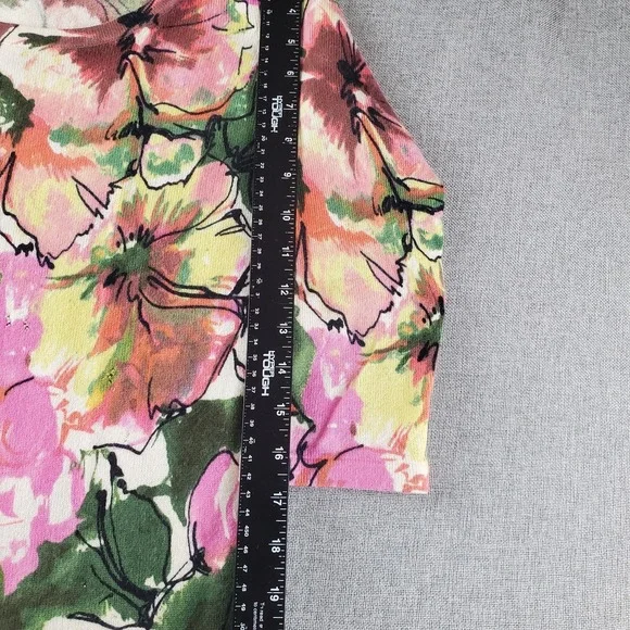 Neiman Marcus Sweater Womens Small Floral Cashmere Scoop Neckline Pullover - Picture 7 of 15